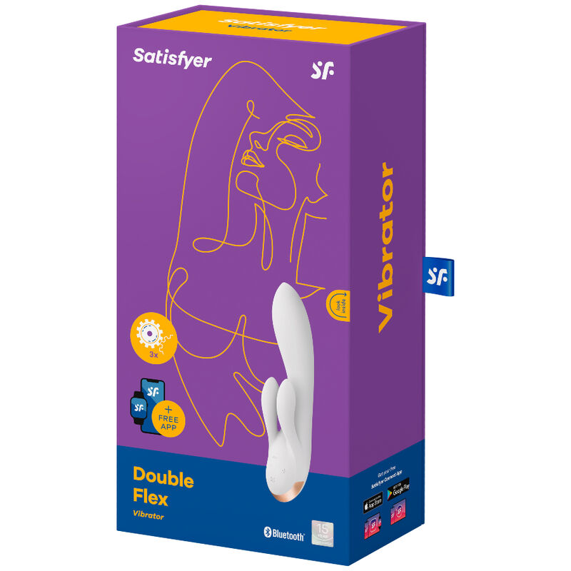 SATISFYER - DOUBLEFLEX vibromasseur lapin flexible avec appli