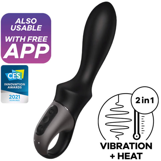 SATISFYER - vibromasseur avec appli anal HEAT CLIMAX noir