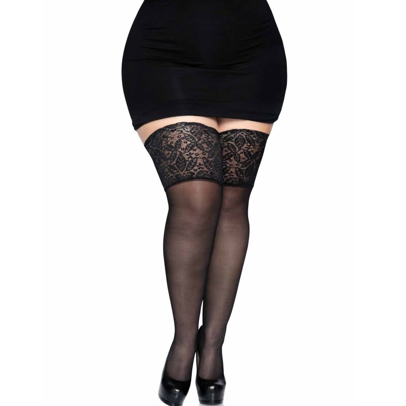 LEGAVENUE - bas noir en dentelle large TU