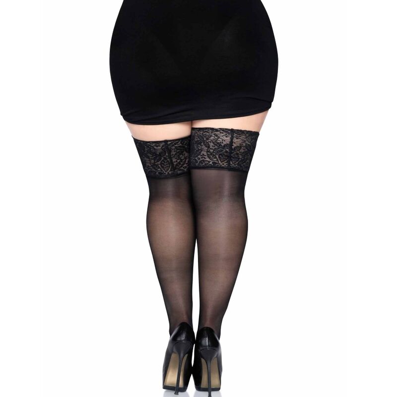 LEGAVENUE - bas noir en dentelle large TU