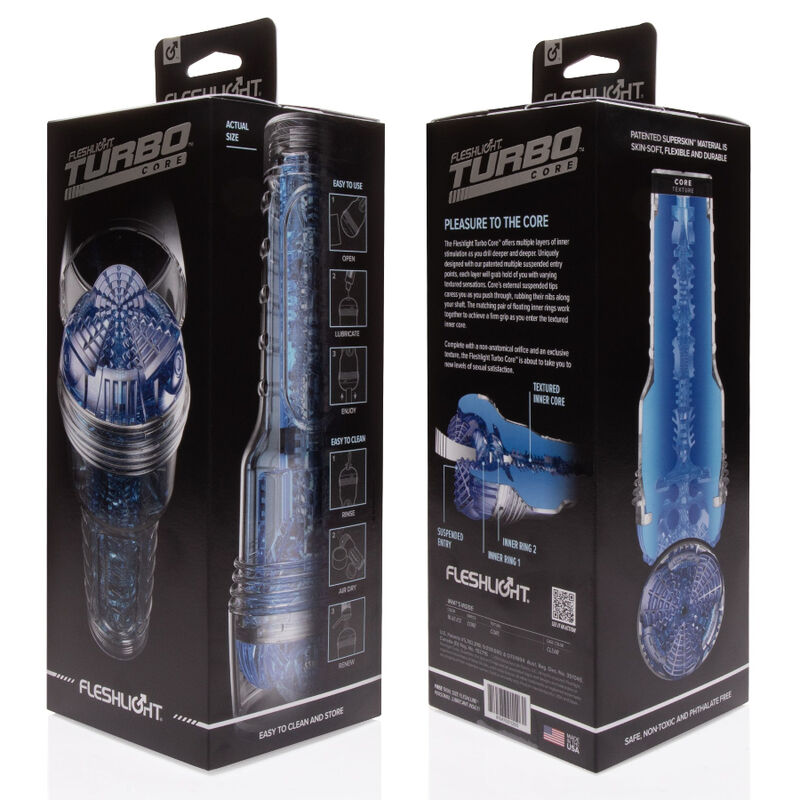 FLESHLIGHT - TURBO CORE masturbateur bleu glace