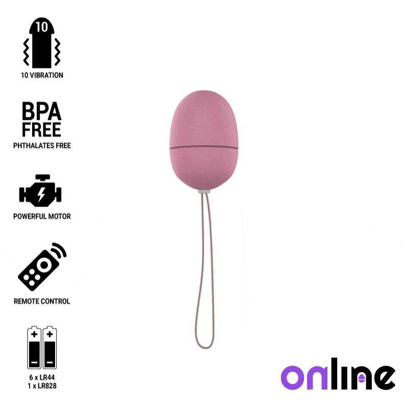 ONLINE - oeuf vibrant télécommandé taille S rose