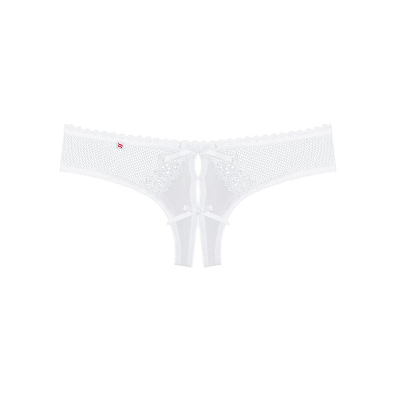 OBSESSIVE - string ALABA entrejambe ouvert blanc S/M