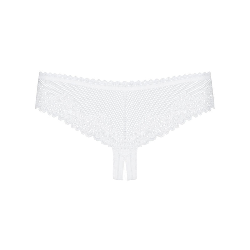 OBSESSIVE - string ALABA entrejambe ouvert blanc S/M