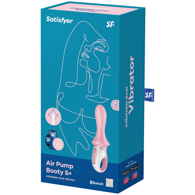 SATISFYER - AIR PUMP BOOTY 5+ vibromasseur anal gonflable rose