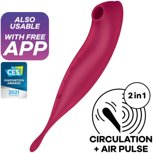 SATISFYER - TWIRLING PRO+ vibromasseur et air pulsé pour clitoris avec appli