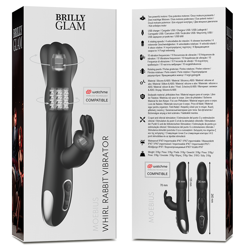 BRILLY GLAM - vibromasseur et avec rotation MOEBIUS lapin compatible WATCHME