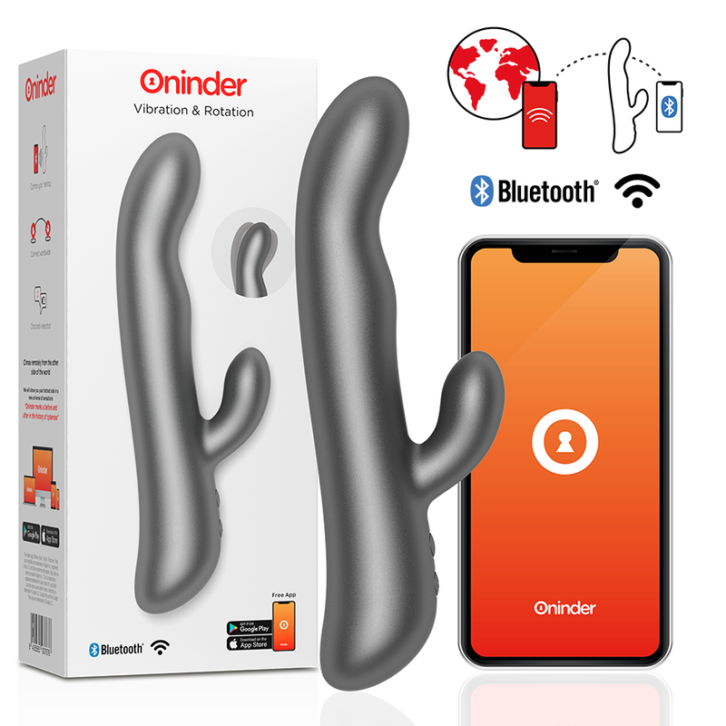 ONINDER – OSLO vibromasseur avec vibration et rotation rose avec appli