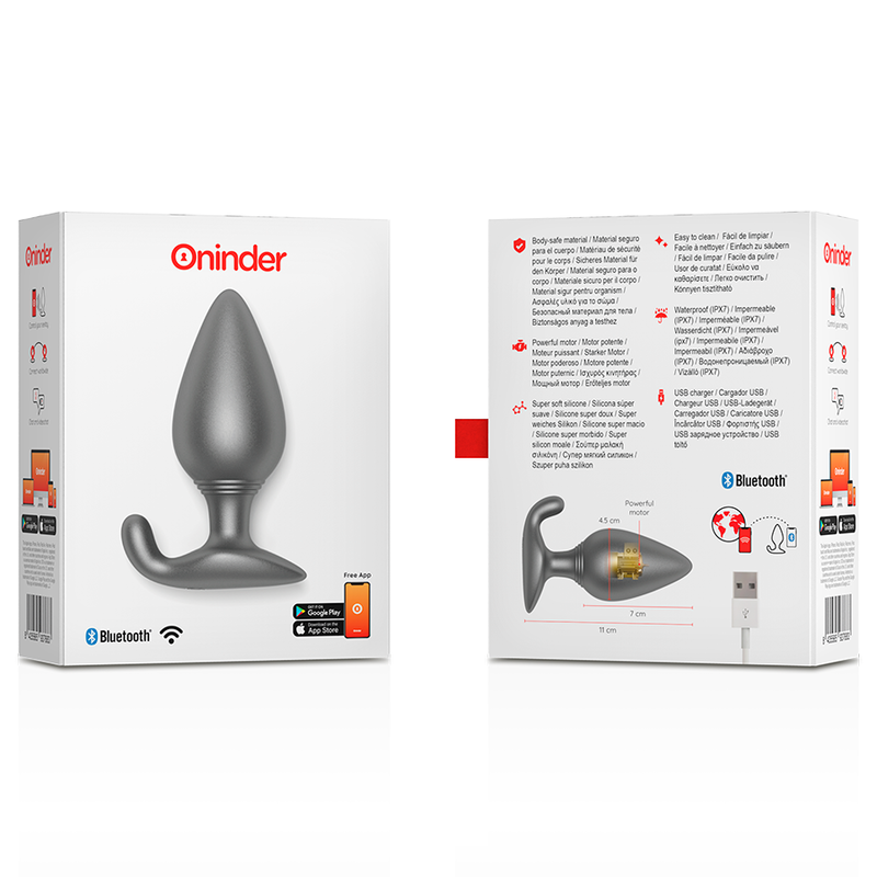 ONINDER - plug anal vibrant RIO noir avec appli