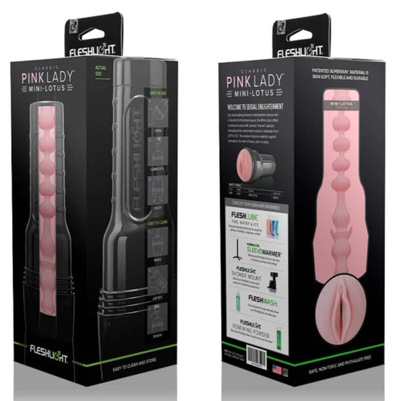 FLESHLIGHT - masturbateur rose en forme de vagin LADY MINI-LOTUS