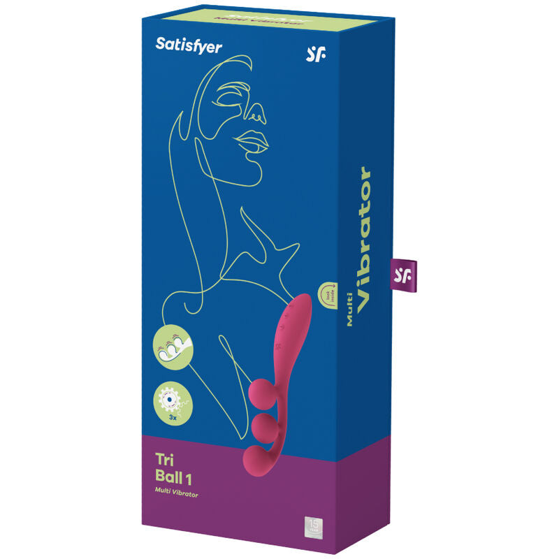 SATISFYER - vibromasseur multi TRI BALL 1 rouge