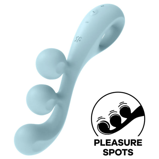 SATISFYER - vibromasseur multi TRI BALL 2 bleu