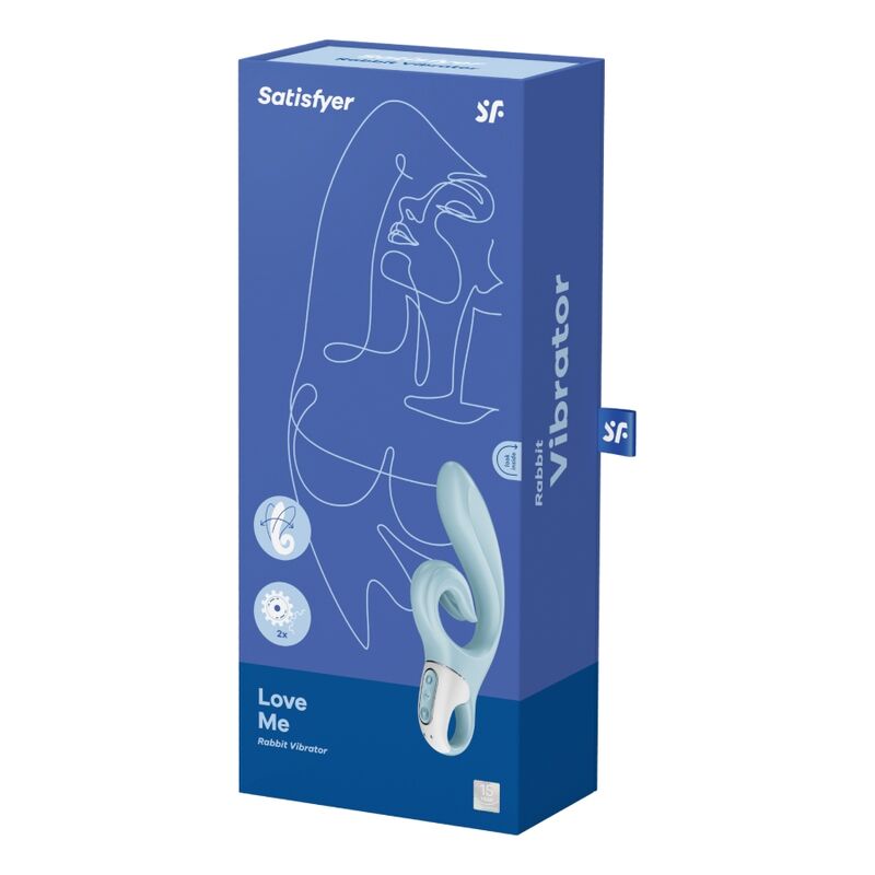 SATISFYER – LOVE ME vibromasseur lapin bleu