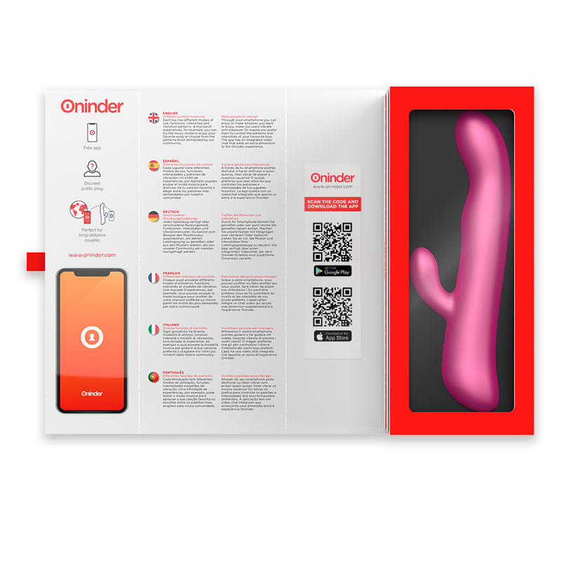 ONINDER – OSLO vibromasseur avec vibration et rotation rose avec appli