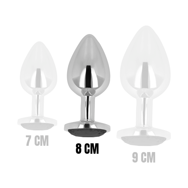 OHMAMA - plug anal avec cristal noir 8 cm