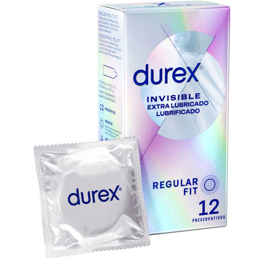 DUREX - PRÉSERVATIFS INVISIBLE EXTRA LUBRIFIÉ 12 UNITÉS