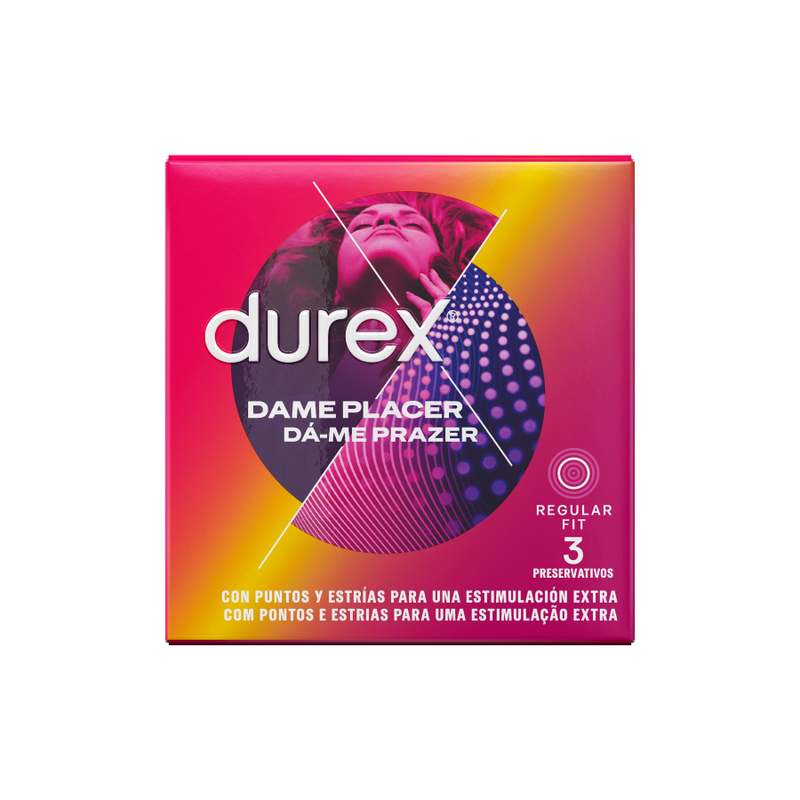 DUREX – DAMEPLACER PRÉSERVATIFS PERLÉS ET RAINURÉS 3 UNITÉS