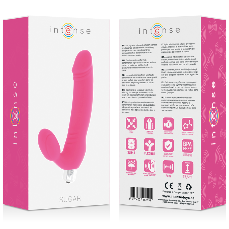 INTENSE - SUGAR vibromasseur sept vitesses silicone fushia