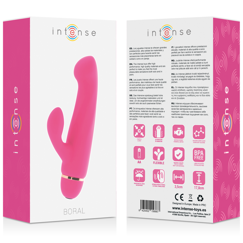 INTENSE - BORAL vibromasseur 20 vitesses silicone rose