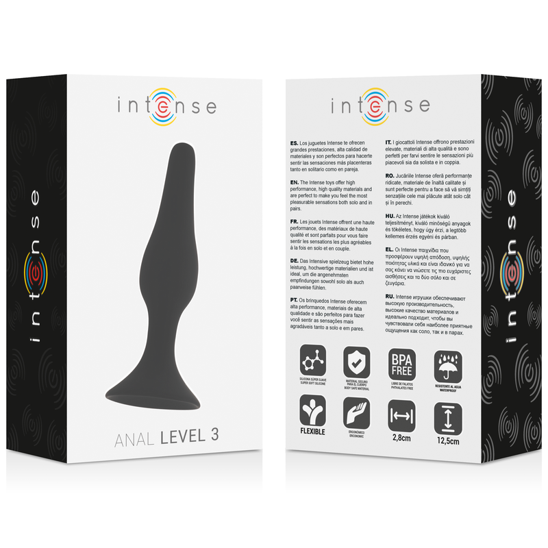 INTENSE - plug anal ANAL LEVEL 3 12,5cm noir