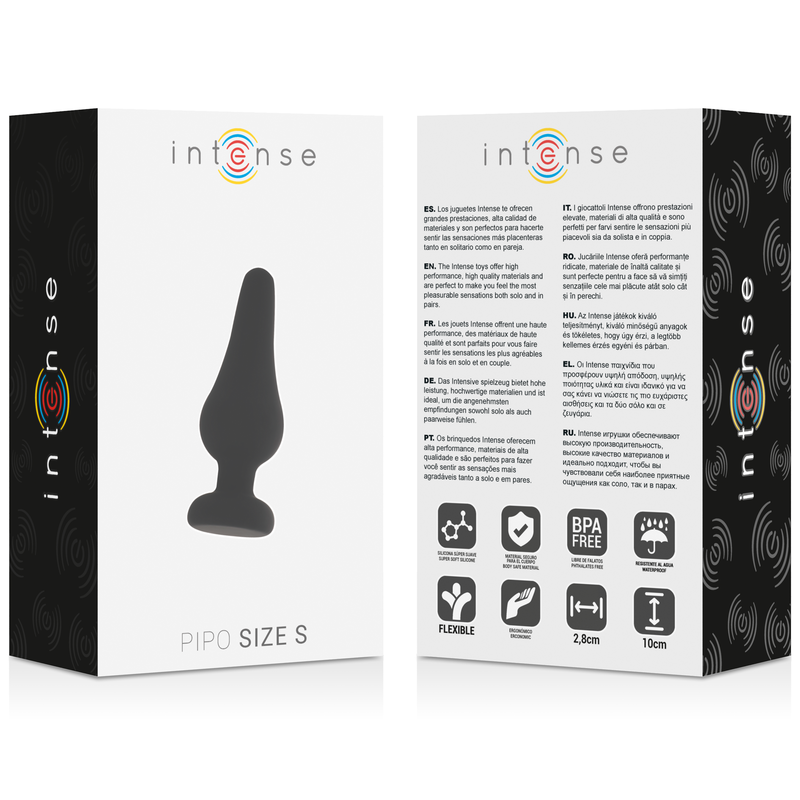 INTENSE - plug anal PIPO taille S silicone noir 9,8 cm