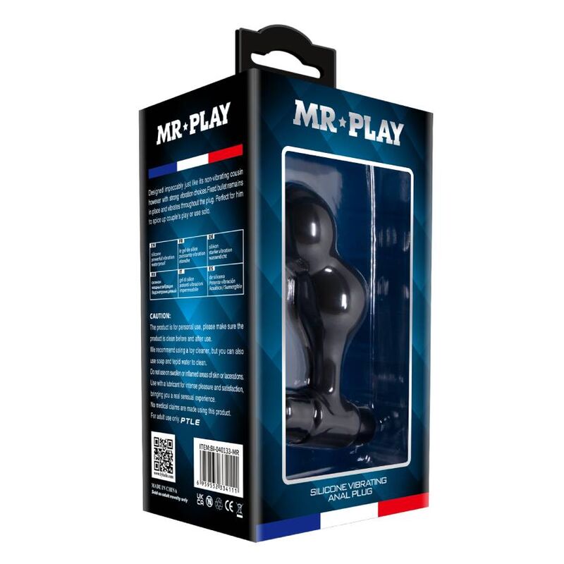 MR PLAY - plug anal vibromasseur en silicone noir