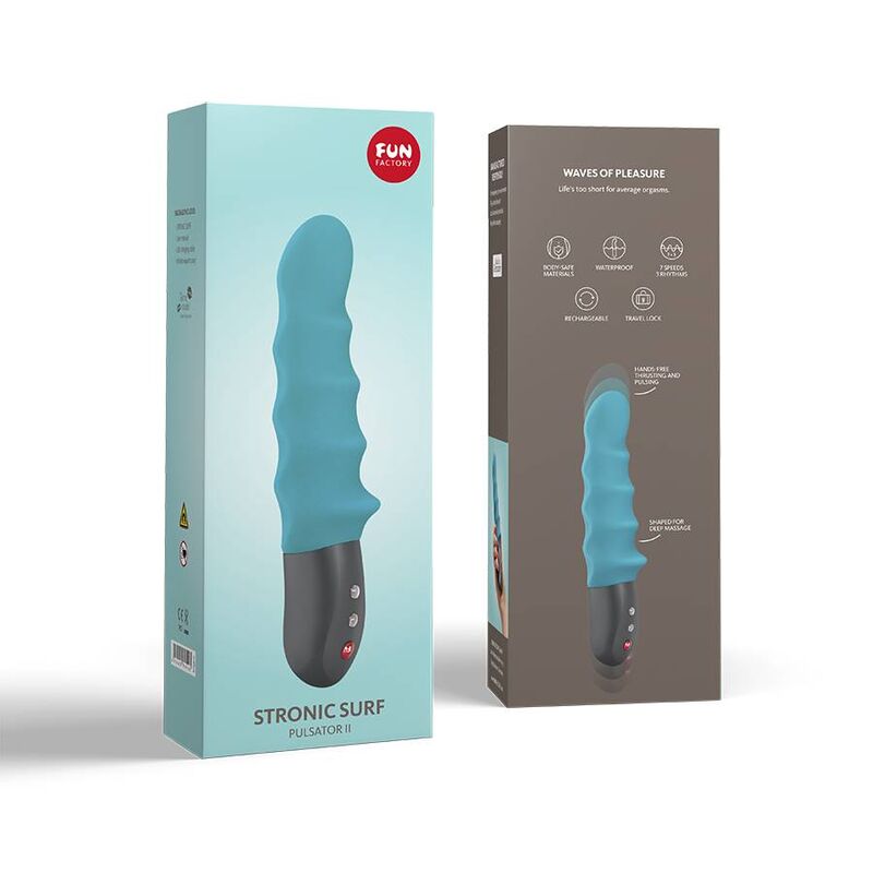 FUN FACTORY - STRONIC SURF, vibromasseur turquoise du point G