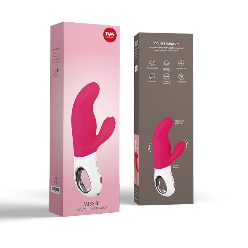 FUN FACTORY - MISS BI double vibromasseur rose et blanc