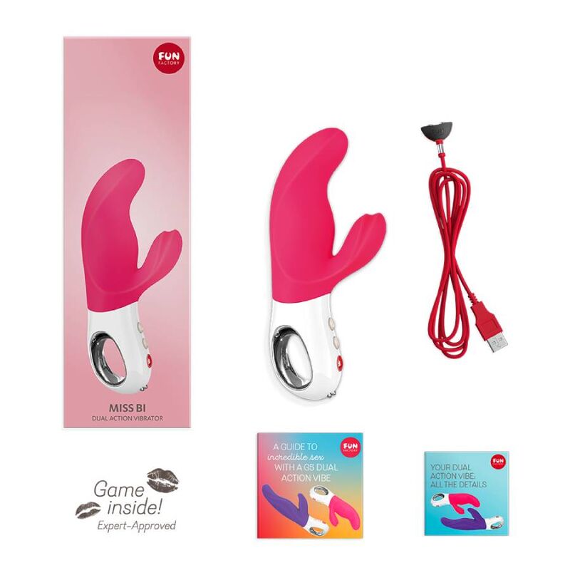 FUN FACTORY - MISS BI double vibromasseur rose et blanc