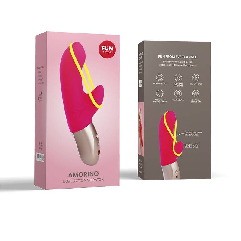 FUN FACTORY - AMORINO mini vibromasseur rose/jaune fluo