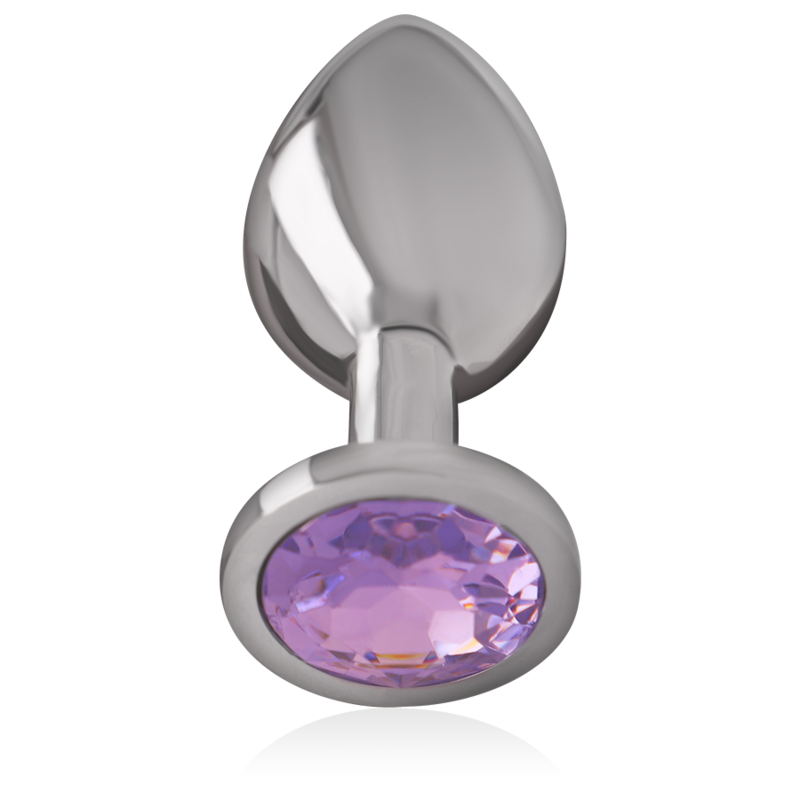 INTENSE - plug anal en métal aluminium avec cristal violet taille M