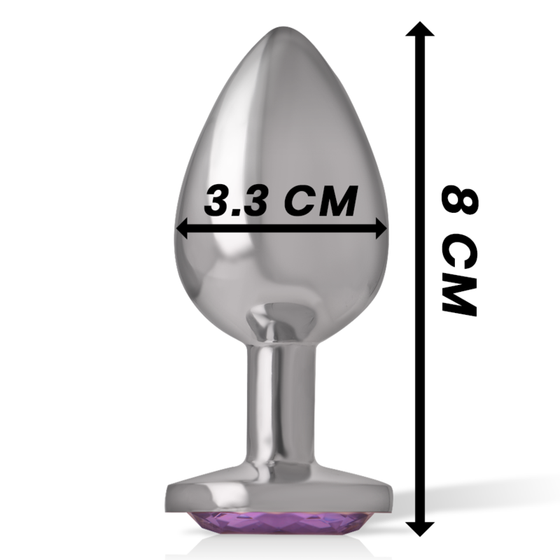 INTENSE - plug anal en métal aluminium avec cristal violet taille M