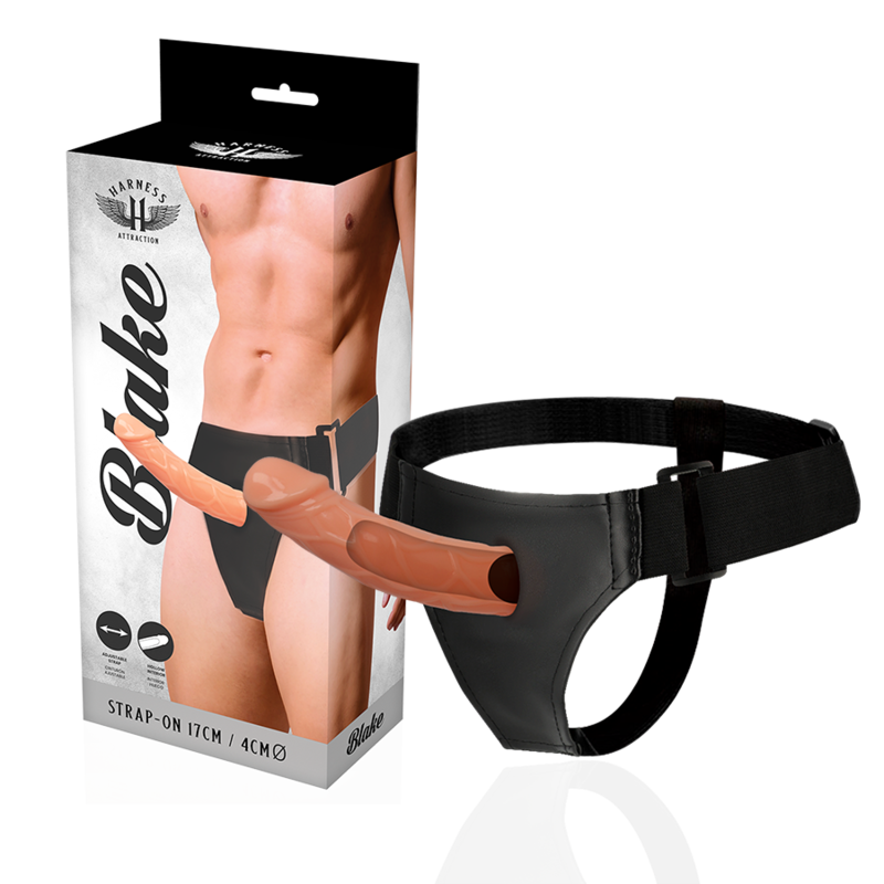 HARNESS ATTRACTION - harnais gode-ceinture creux BLAKE 15.5 cm -o- 4 cm