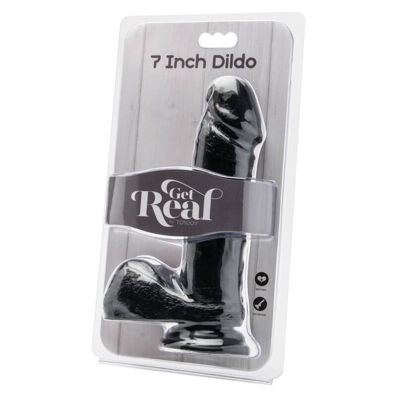 GET REAL - gode 18 cm avec boules noir