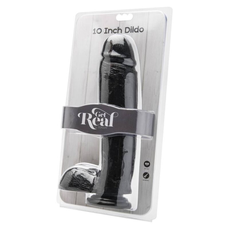 GET REAL - gode 25,5 cm avec boules noires