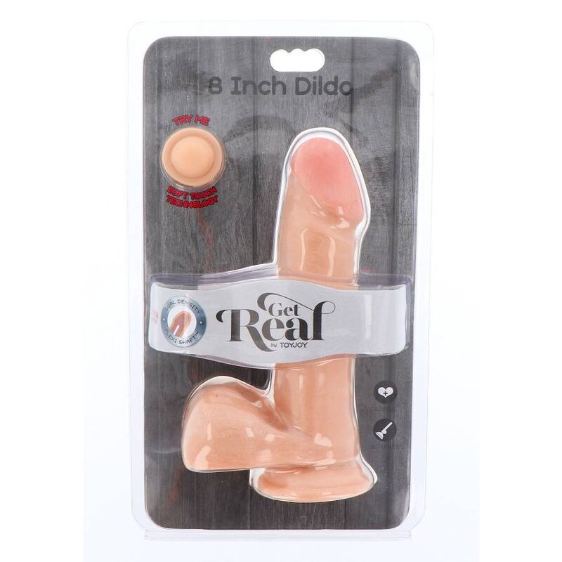 GET REAL - gode réaliste double densité 18 cm balles peau