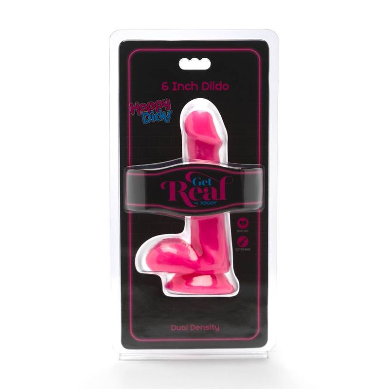 GET REAL - gode HAPPY DICKS 12 cm balles rose