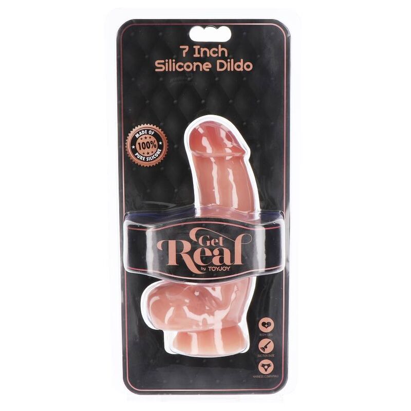 GET REAL - gode réaliste en silicone 18 cm avec balles peau