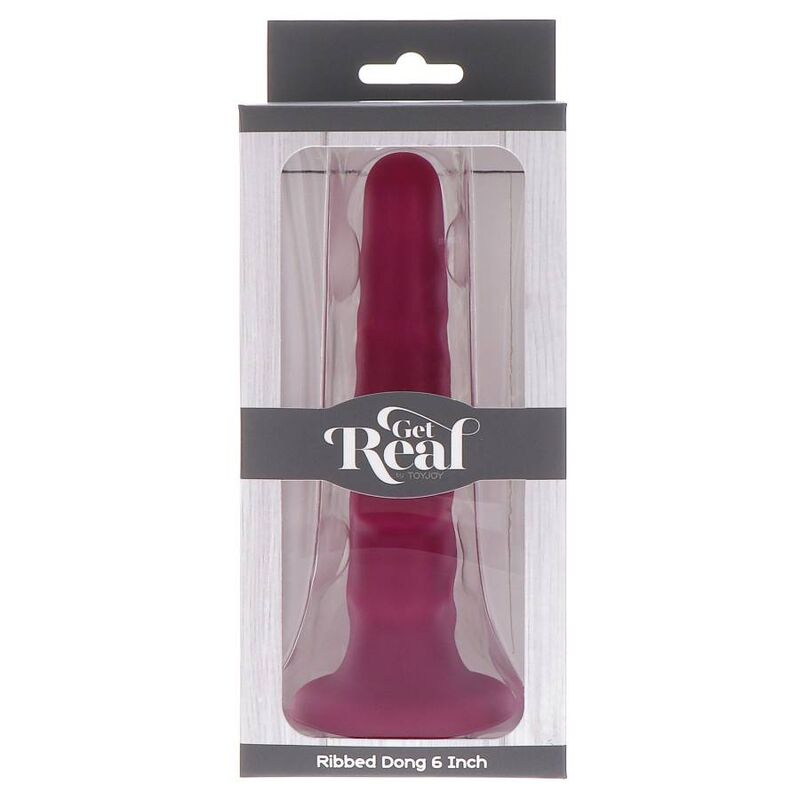 GET REAL – gode gode côtelé 12 cm rouge