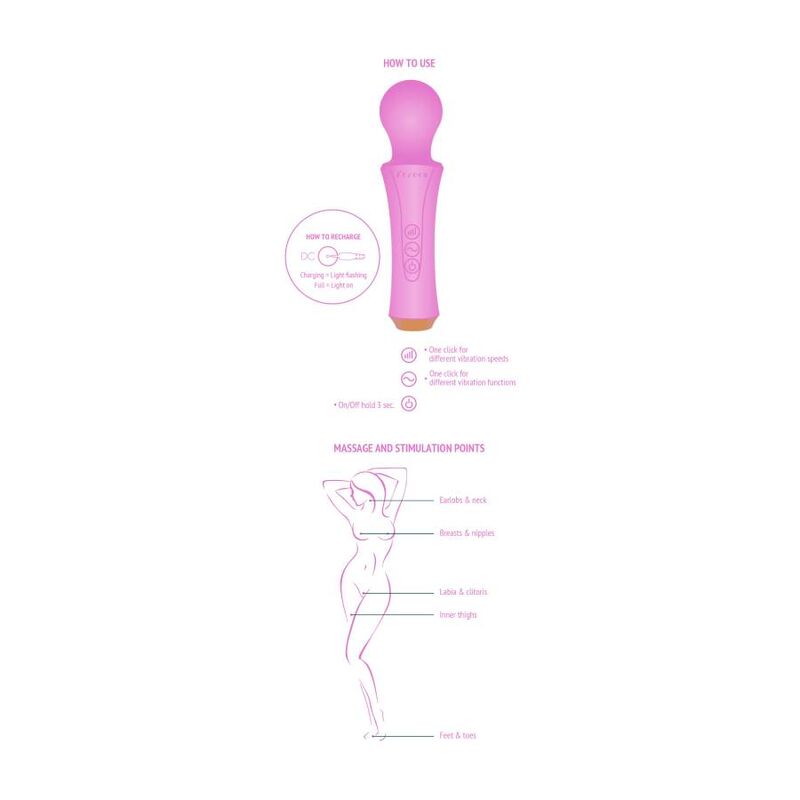 XOCCOON - masseur de type WAND personnel fuchsia