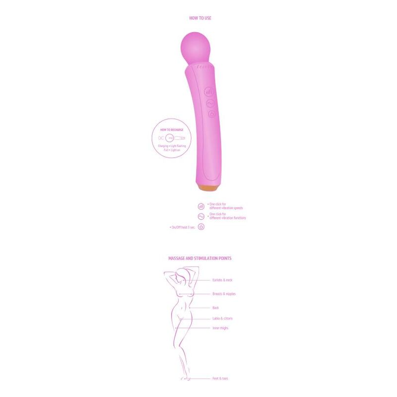 XOCCOON - masseur de type WAND courbé fuchsia