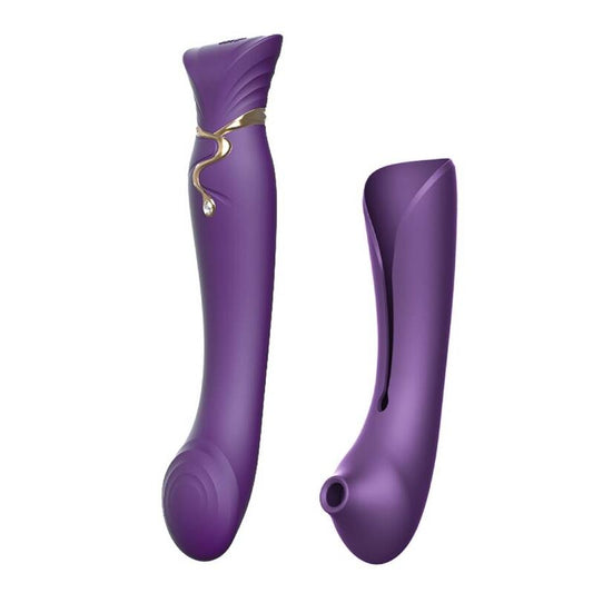 ZALO - ensemble QUEEN air pulsé ondulante pour clitoris violet