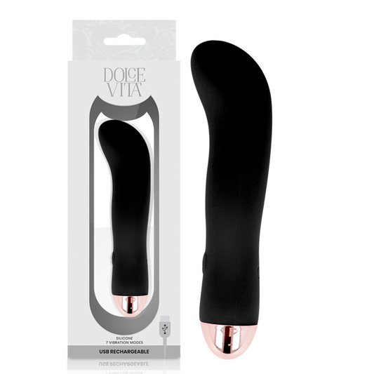 DOLCE VITA - vibromasseur rechargeable deux noir 7 vitesses