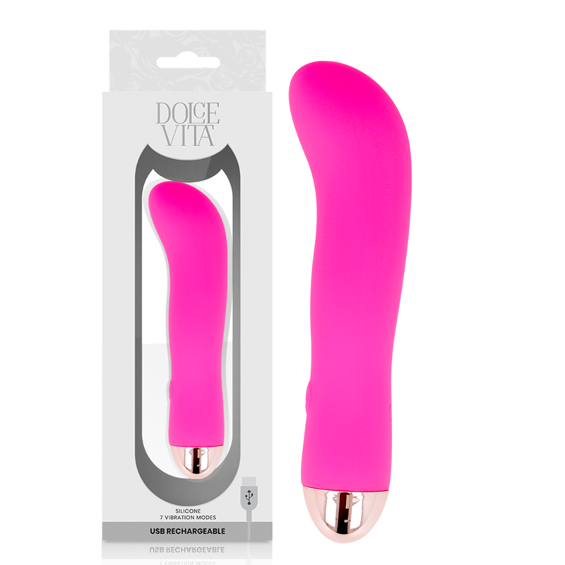 DOLCE VITA - vibromasseur rechargeable deux rose 7 vitesses