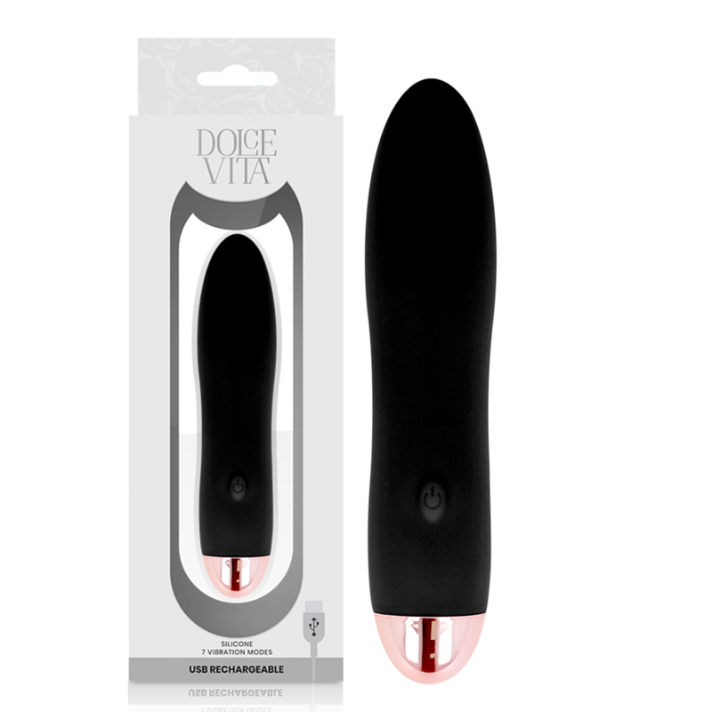 DOLCE VITA - vibromasseur rechargeable quatre noir 7 vitesses