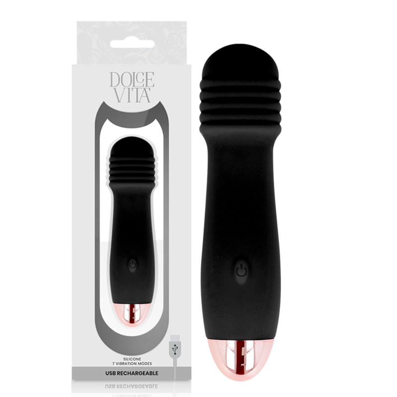 DOLCE VITA - vibromasseur rechargeable trois noir 7 vitesses