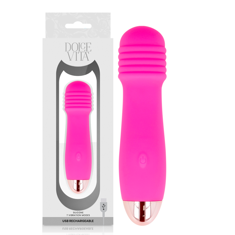 DOLCE VITA - vibromasseur rechargeable trois rose 7 vitesses