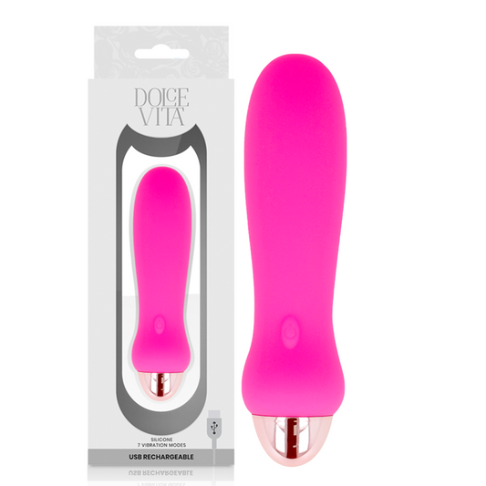 DOLCE VITA - vibromasseur rechargeable cinq rose 7 vitesses