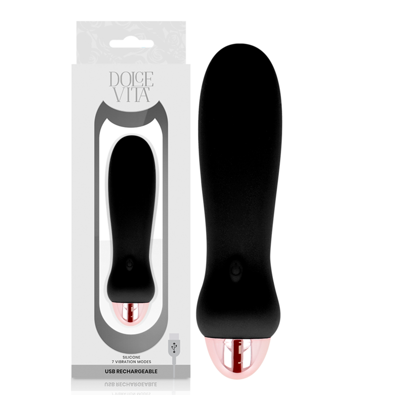 DOLCE VITA - vibromasseur rechargeable cinq noir 7 vitesses