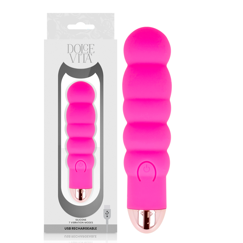 DOLCE VITA - vibromasseur rechargeable six rose 7 vitesses